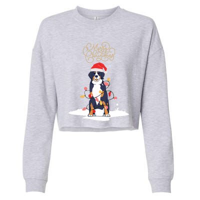 Bernese Mountain Dog Merry Christmas Berner Xmas Christmas Cropped Pullover Crew