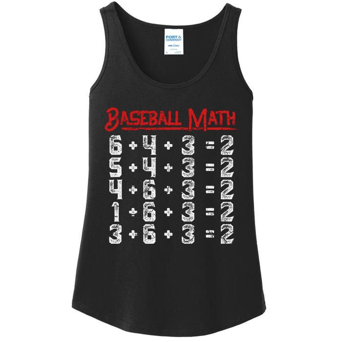 Baseball Math Double Play Kids Ladies Essential Tank