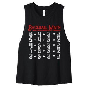 Baseball Math Double Play Kids Women's Racerback Cropped Tank