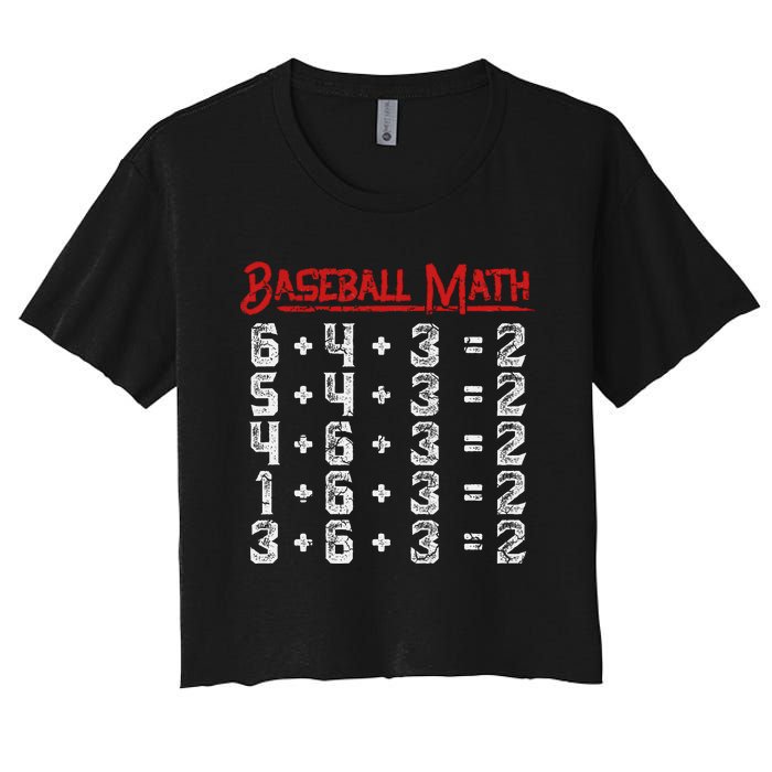 Baseball Math Double Play Kids Women's Crop Top Tee