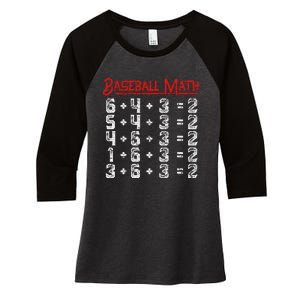 Baseball Math Double Play Kids Women's Tri-Blend 3/4-Sleeve Raglan Shirt