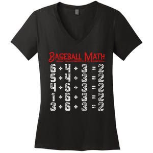 Baseball Math Double Play Kids Women's V-Neck T-Shirt