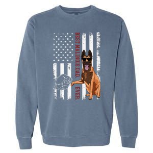 Belgian Malinois Dad Dog American Flag Garment-Dyed Sweatshirt