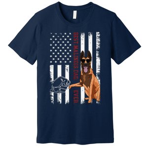 Belgian Malinois Dad Dog American Flag Premium T-Shirt