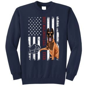 Belgian Malinois Dad Dog American Flag Tall Sweatshirt