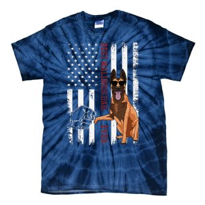 Belgian Malinois Dad Dog American Flag Tie-Dye T-Shirt