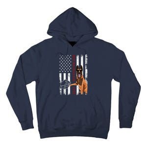 Belgian Malinois Dad Dog American Flag Tall Hoodie