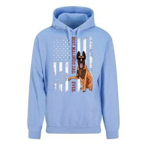 Belgian Malinois Dad Dog American Flag Unisex Surf Hoodie