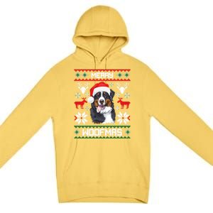 Bernese Mountain Dog Gift For Merry Christmas Woofmas Berner Gift Premium Pullover Hoodie