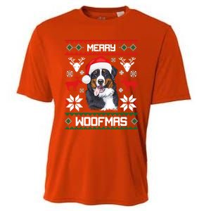 Bernese Mountain Dog Gift For Merry Christmas Woofmas Berner Gift Cooling Performance Crew T-Shirt