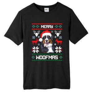 Bernese Mountain Dog Gift For Merry Christmas Woofmas Berner Gift Tall Fusion ChromaSoft Performance T-Shirt