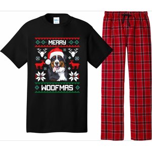 Bernese Mountain Dog Gift For Merry Christmas Woofmas Berner Gift Pajama Set