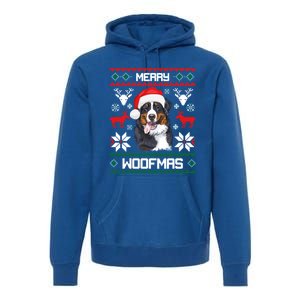 Bernese Mountain Dog Gift For Merry Christmas Woofmas Berner Gift Premium Hoodie