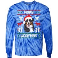 Bernese Mountain Dog Gift For Merry Christmas Woofmas Berner Gift Tie-Dye Long Sleeve Shirt