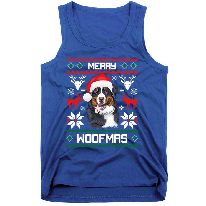 Bernese Mountain Dog Gift For Merry Christmas Woofmas Berner Gift Tank Top