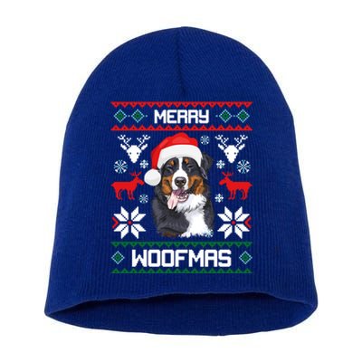 Bernese Mountain Dog Gift For Merry Christmas Woofmas Berner Gift Short Acrylic Beanie