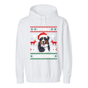 Bernese Mountain Dog Gift For Merry Christmas Woofmas Berner Gift Garment-Dyed Fleece Hoodie