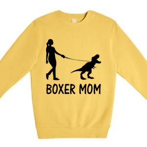 Boxer Mom Dog Boxer Mama Dinosaur Women Mothers Day Premium Crewneck Sweatshirt