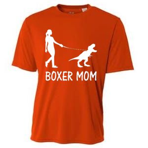 Boxer Mom Dog Boxer Mama Dinosaur Women Mothers Day Cooling Performance Crew T-Shirt