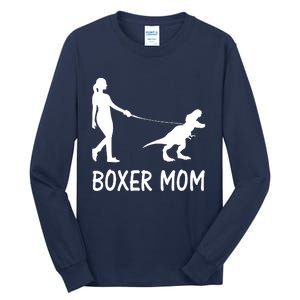 Boxer Mom Dog Boxer Mama Dinosaur Women Mothers Day Tall Long Sleeve T-Shirt