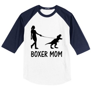 Boxer Mom Dog Boxer Mama Dinosaur Women Mothers Day Baseball Sleeve Shirt