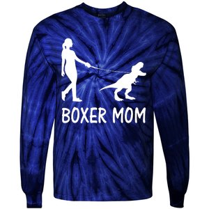 Boxer Mom Dog Boxer Mama Dinosaur Women Mothers Day Tie-Dye Long Sleeve Shirt