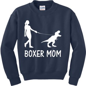 Boxer Mom Dog Boxer Mama Dinosaur Women Mothers Day Kids Sweatshirt