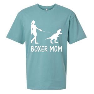 Boxer Mom Dog Boxer Mama Dinosaur Women Mothers Day Sueded Cloud Jersey T-Shirt