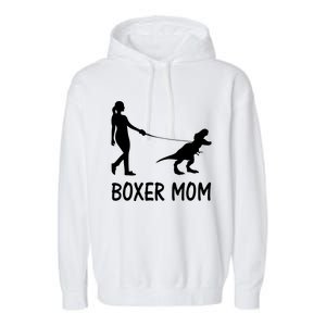 Boxer Mom Dog Boxer Mama Dinosaur Women Mothers Day Garment-Dyed Fleece Hoodie