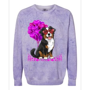 Bernese Mountain Dog Mom Valentine’S Day Pet Lover Design Cute Gift Colorblast Crewneck Sweatshirt