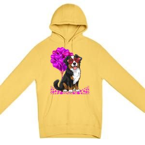 Bernese Mountain Dog Mom Valentine’S Day Pet Lover Design Cute Gift Premium Pullover Hoodie