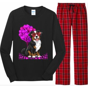 Bernese Mountain Dog Mom Valentine’S Day Pet Lover Design Cute Gift Long Sleeve Pajama Set