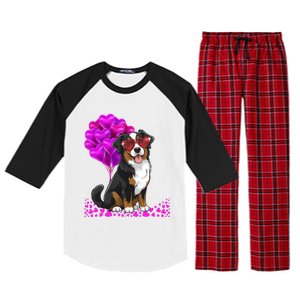 Bernese Mountain Dog Mom Valentine’S Day Pet Lover Design Cute Gift Raglan Sleeve Pajama Set