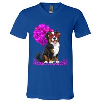 Bernese Mountain Dog Mom Valentine’S Day Pet Lover Design Cute Gift V-Neck T-Shirt