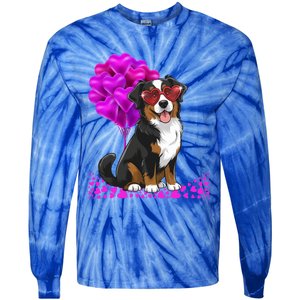 Bernese Mountain Dog Mom Valentine’S Day Pet Lover Design Cute Gift Tie-Dye Long Sleeve Shirt