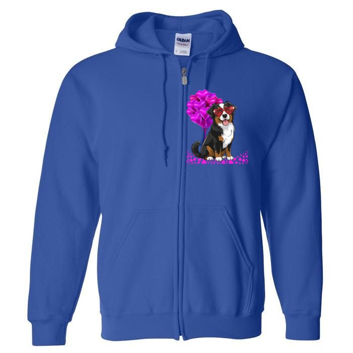 Bernese Mountain Dog Mom Valentine’S Day Pet Lover Design Cute Gift Full Zip Hoodie