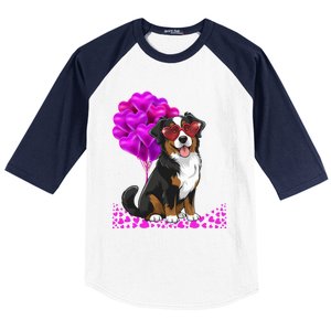 Bernese Mountain Dog Mom Valentine’S Day Pet Lover Design Cute Gift Baseball Sleeve Shirt