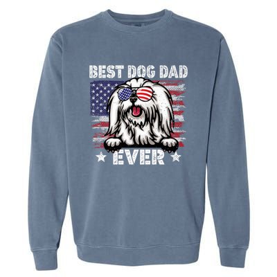 Best Maltese Dad Ever American Flag Fathers Day Gift Garment-Dyed Sweatshirt