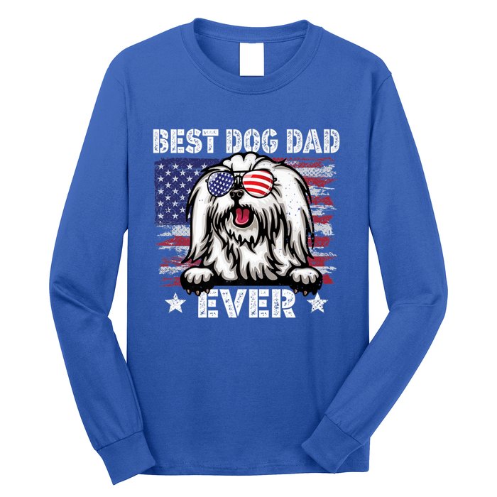 Best Maltese Dad Ever American Flag Fathers Day Gift Long Sleeve Shirt