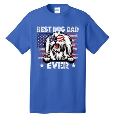 Best Maltese Dad Ever American Flag Fathers Day Gift Tall T-Shirt