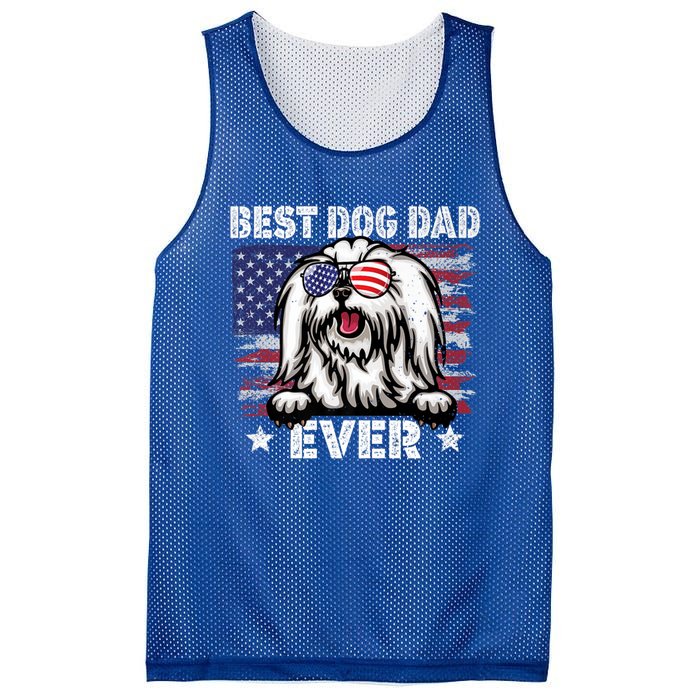 Best Maltese Dad Ever American Flag Fathers Day Gift Mesh Reversible Basketball Jersey Tank