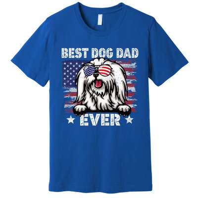 Best Maltese Dad Ever American Flag Fathers Day Gift Premium T-Shirt