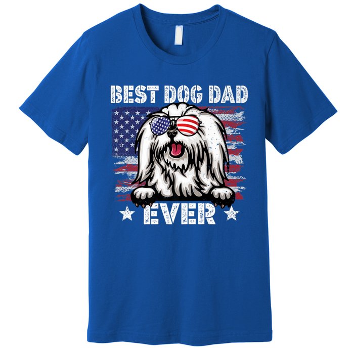 Best Maltese Dad Ever American Flag Fathers Day Gift Premium T-Shirt