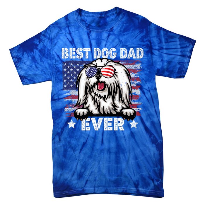 Best Maltese Dad Ever American Flag Fathers Day Gift Tie-Dye T-Shirt