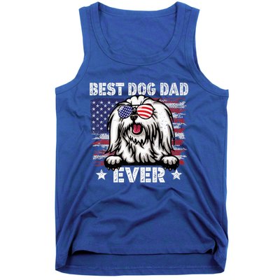 Best Maltese Dad Ever American Flag Fathers Day Gift Tank Top