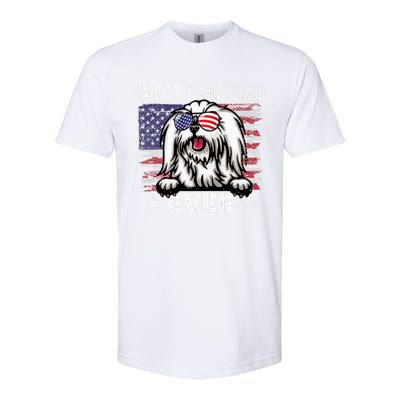 Best Maltese Dad Ever American Flag Fathers Day Gift Softstyle CVC T-Shirt