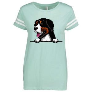 Bernese Mountain Dog Breed Popping Up Fun Dog Owner Enza Ladies Jersey Football T-Shirt