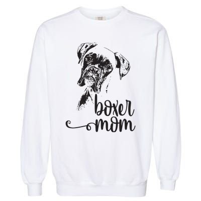 BOXER MOM DOG FACE DOG LOVERS BOXER MOM GIFT Garment-Dyed Sweatshirt