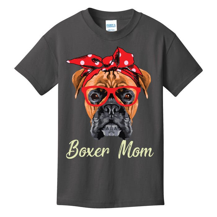 Boxer Mom Dogs Tee Mothers Day Dog Lovers Gifts For Women Kids T-Shirt