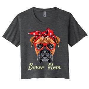 Boxer Mom Dogs Tee Mothers Day Dog Lovers Gifts For Women Women's Crop Top Tee